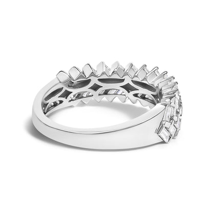 UndeniablyLuxe Fine Jewelry White Gold Baguette Diamond Weave Ring