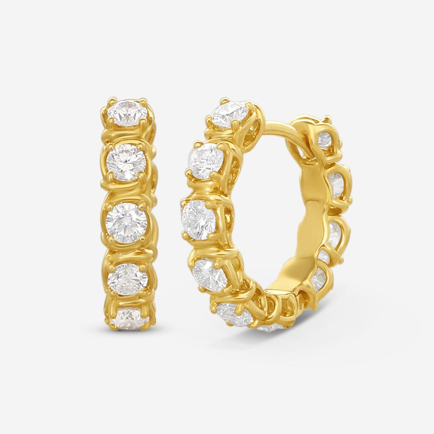 Ina Mar 18K Yellow Gold Diamond Huggie Earrings
