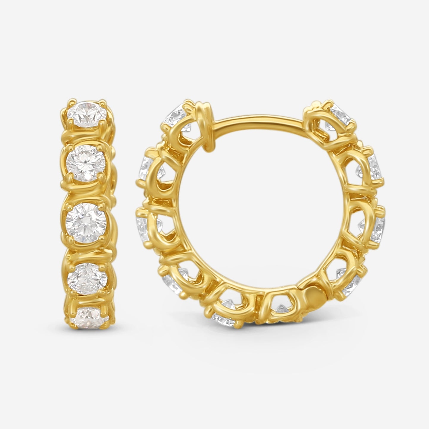 Ina Mar 18K Yellow Gold Diamond Huggie Earrings