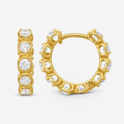 Ina Mar 18K Yellow Gold Diamond Huggie Earrings