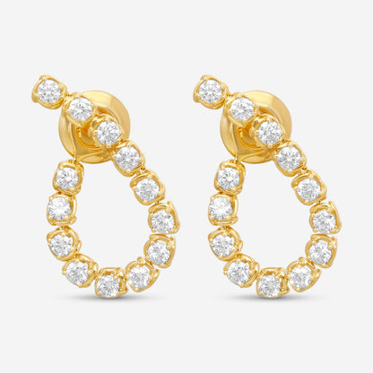 Signed Pieces Ina Mar 18K Yellow Gold Diamond Earrings