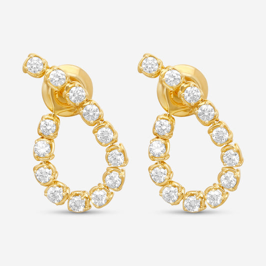 Signed Pieces Ina Mar 18K Yellow Gold Diamond Earrings
