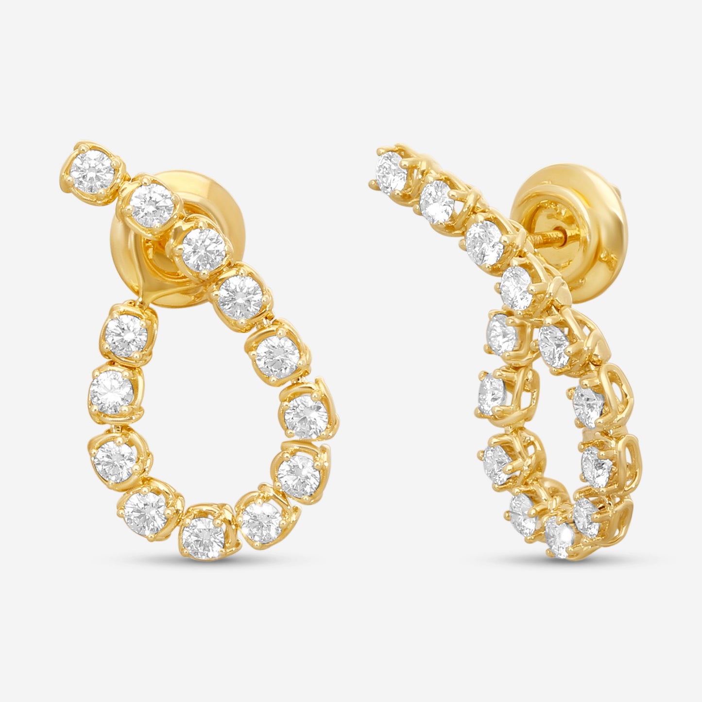 Signed Pieces Ina Mar 18K Yellow Gold Diamond Earrings