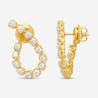 Signed Pieces Ina Mar 18K Yellow Gold Diamond Earrings