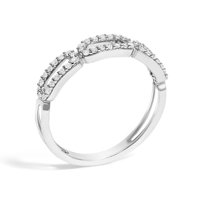 14K White Gold Diamond Paper Clip Ring