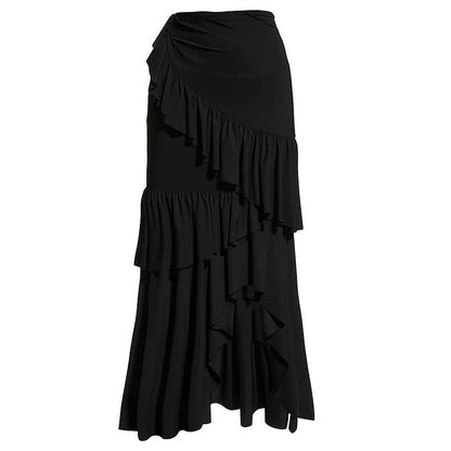 Sexy One Piece Swimsuit Women Pleated Ruffled Striped Swimsuit Bikini Mesh Maxi Dress