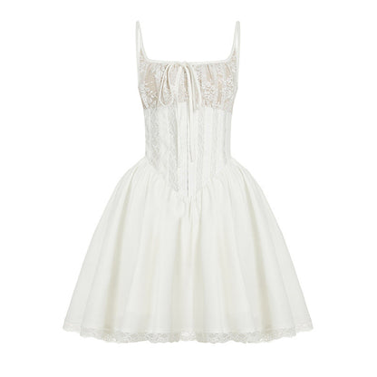 French Entry Lux Ballet Sweet Pettiskirt Sexy Hooks Waist Tight Sexy Suspenders Short Dress