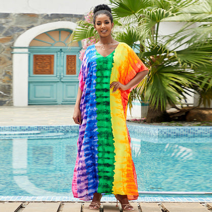 Beach Cover up Loose Robe Vacation Maxi Dress Swimsuit Outwear Women
