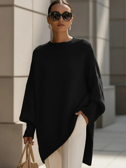 Autumn Winter round Neck Pullover Sweater Women Loose Lazy Solid Color Women Sweater