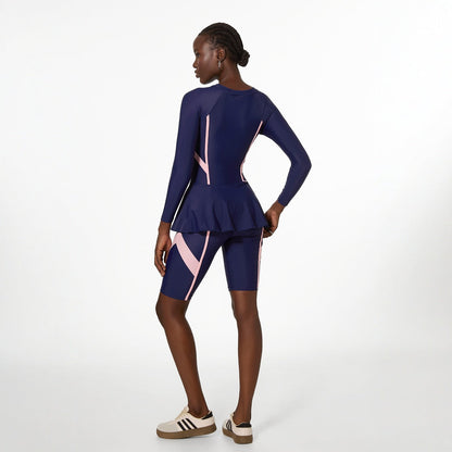 Swimsuit for Women Siamese Conservative Swimwear Long Sleeve Sun Protection Spring Museum Special Popular Swimsuit