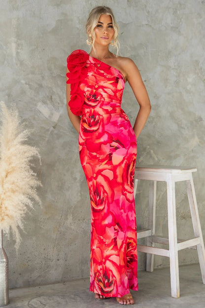 Women Clothing Summer Elegant Slim Sleeveless Three Dimensional Floral Sexy Dress