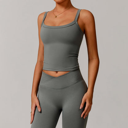 Brushed Vest Workout Clothes Bra High Strength Sports Underwear Sling Beauty Back Yoga Vest