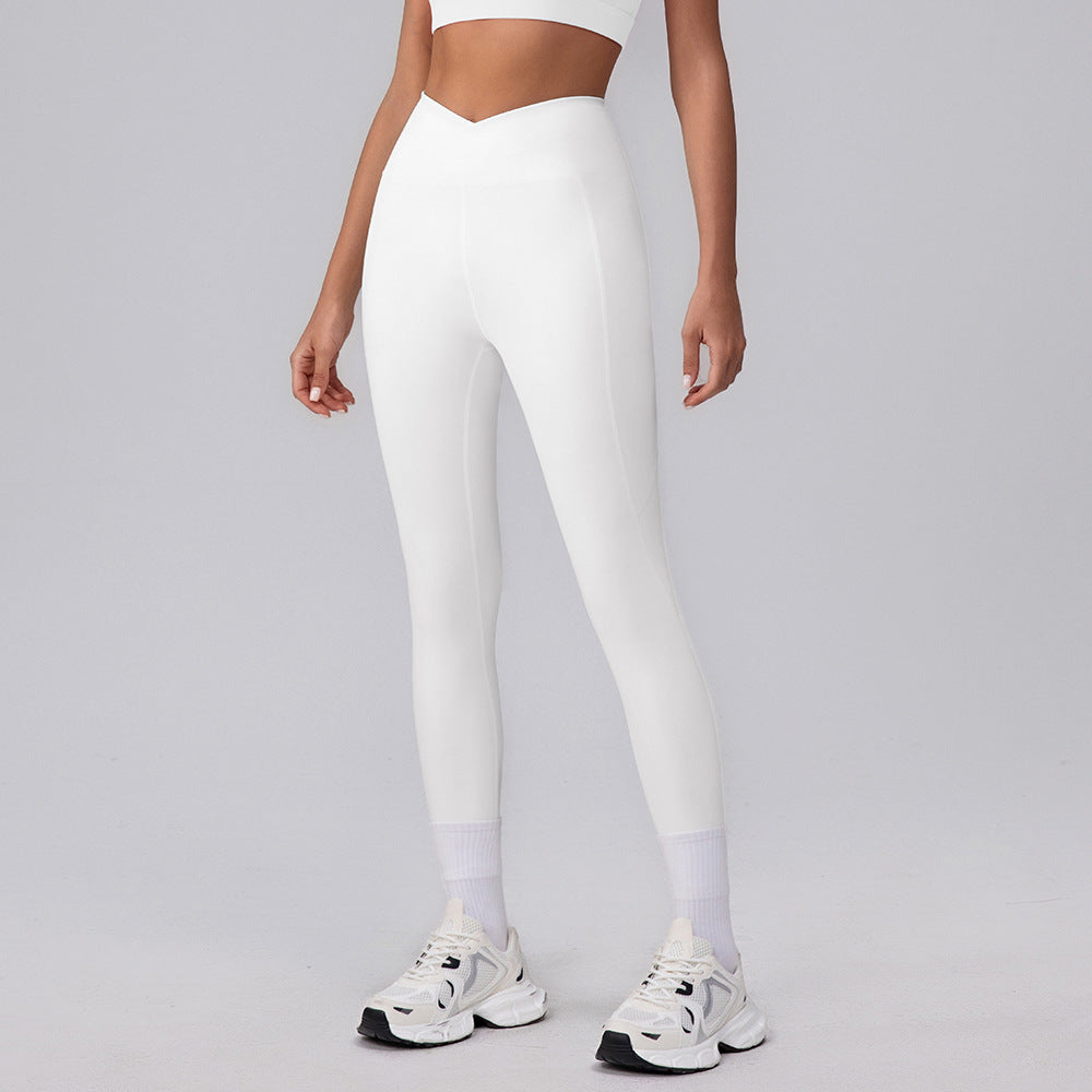 Seamless Quick Drying Yoga Pants Women V Arc Peach Sports Pants High Waist Hip Lift Fitness Trousers