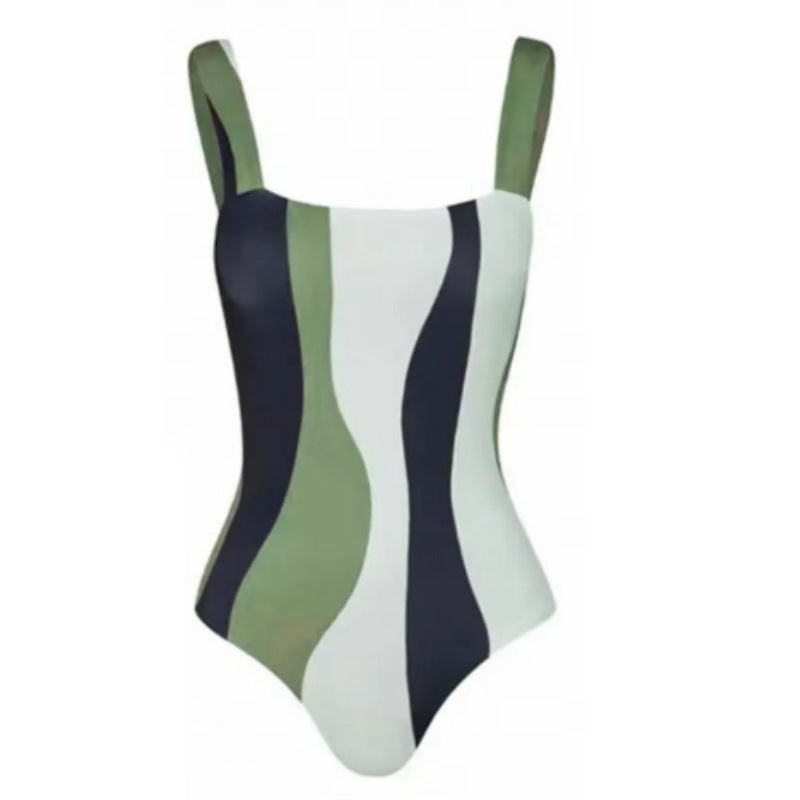 One Piece Bikini Swimsuit Women Conservative Sunscreen Gauze Skirt Seaside Vacation Spring Bathing Suit Suit