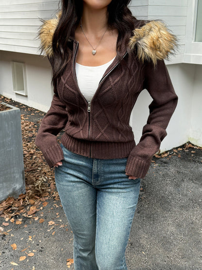 Casual Plush Long Sleeve Sweater Coat Sweaters Women Clothing Autumn Winter