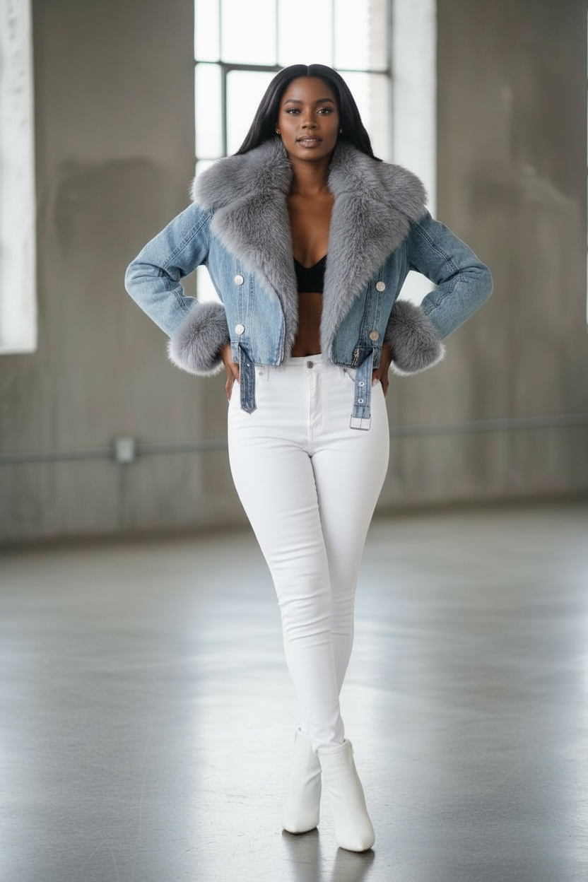 The Legacy Fur-Trim Denim Jacket