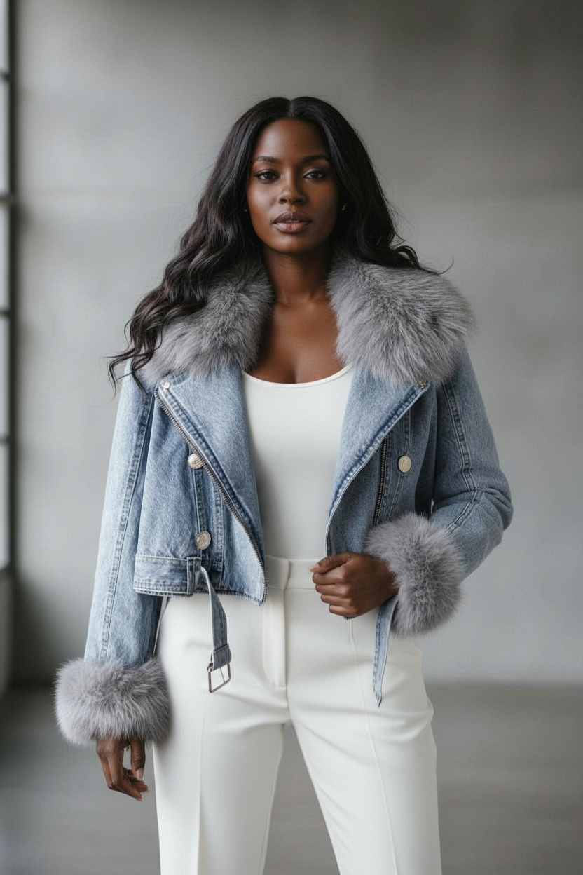 The Legacy Fur-Trim Denim Jacket