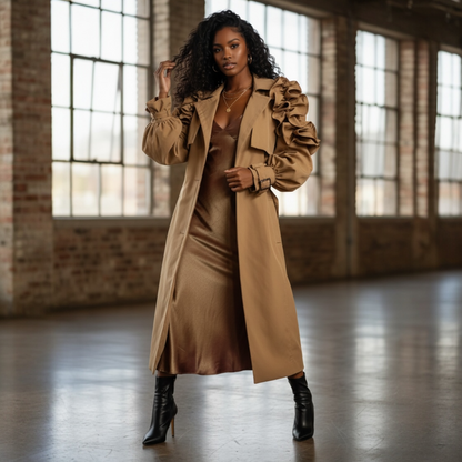 The Heiress Ruffle Trench Coat