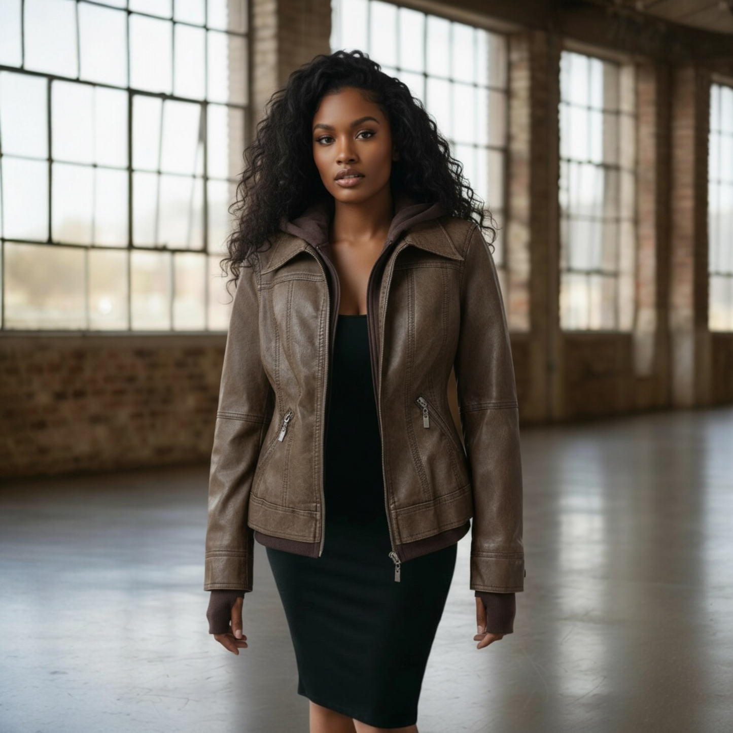 The Vanguard Hooded Leather Jacket