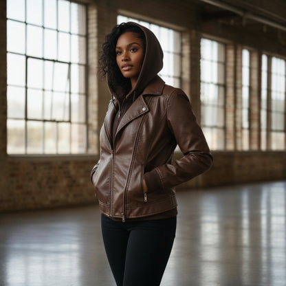 The Vanguard Hooded Leather Jacket