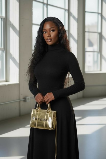 Metallic Mirror Small Tote Bag