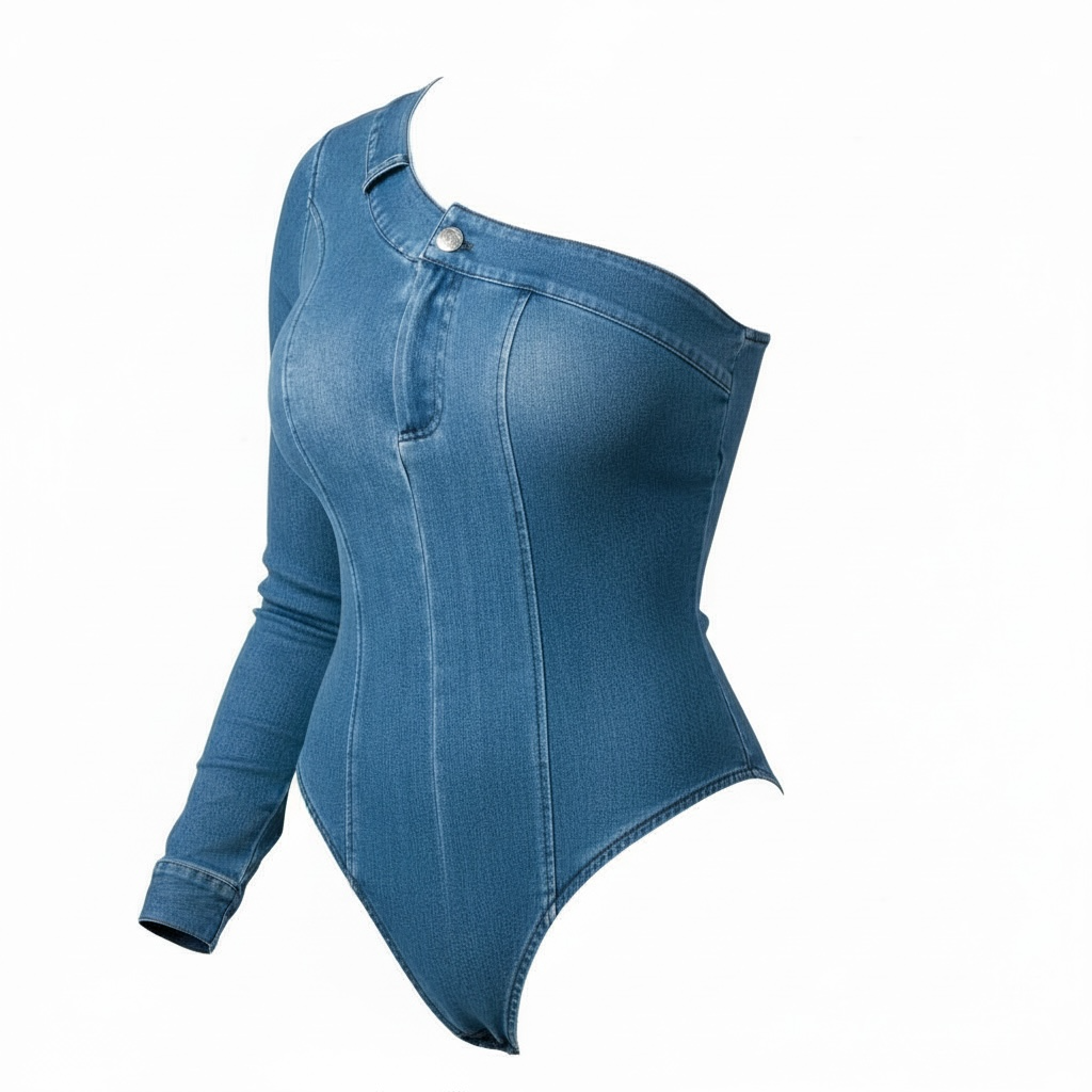 The Athina Denim Bodysuit