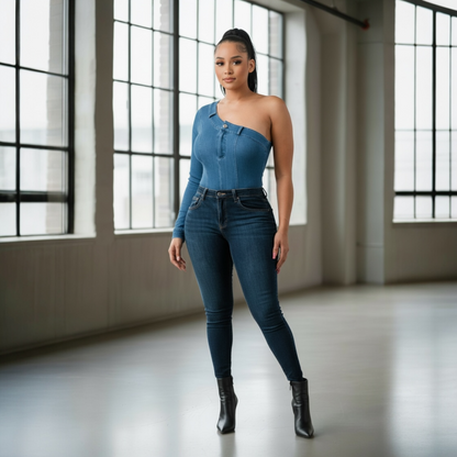 The Athina Denim Bodysuit