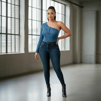 The Athina Denim Bodysuit