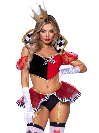 Wicked Wonderland Queen of Hearts 3-Piece Costume by Leg Avenue
