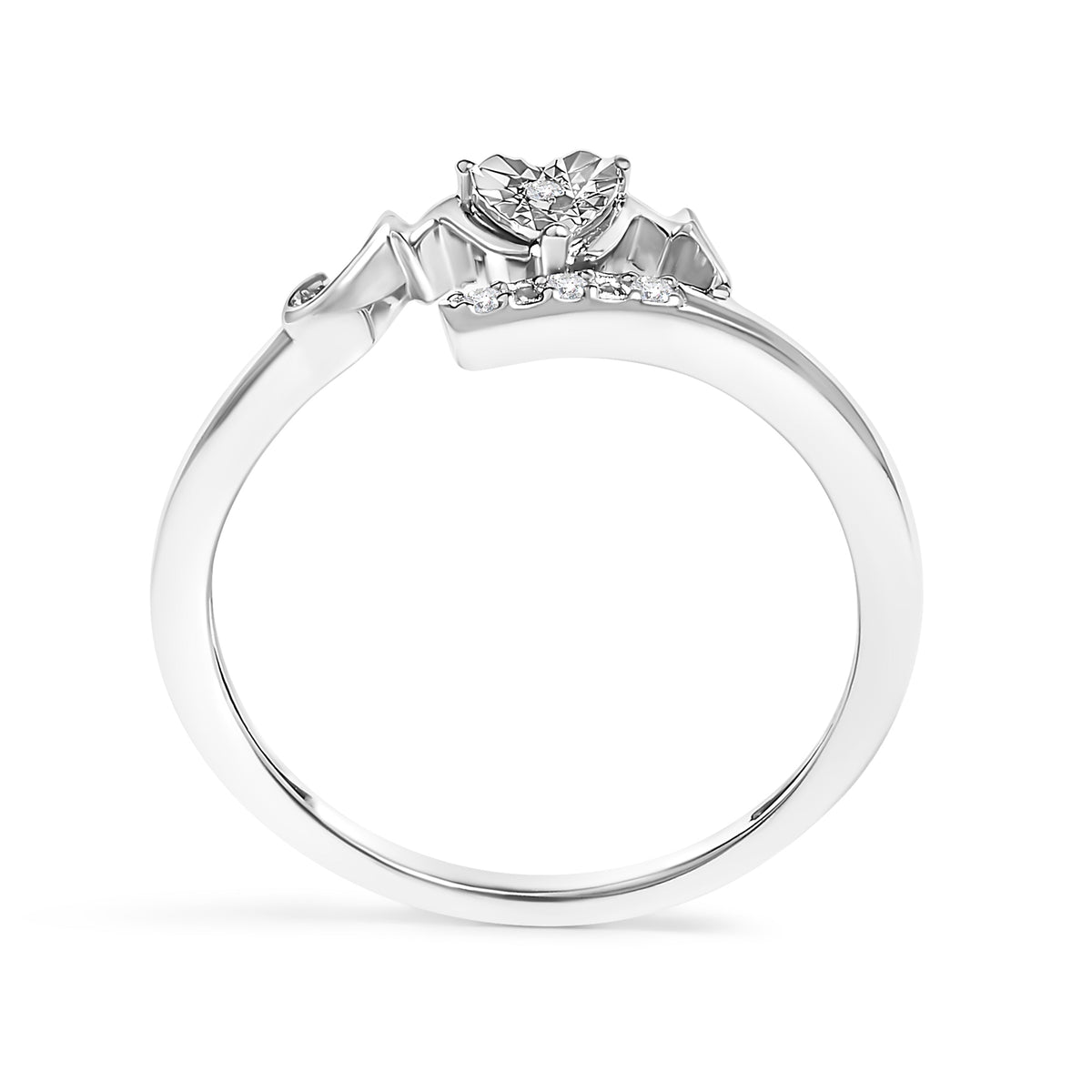 Sterling Silver Diamond Accent "MOM" Heart Ring
