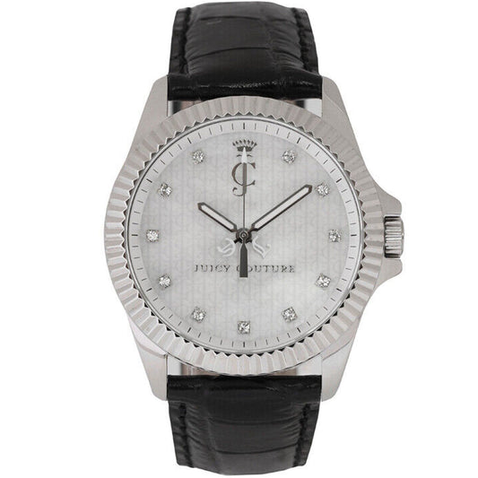 Juicy Couture Stella Black Leather Strap Watch