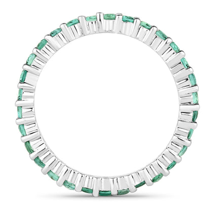 14K White Gold Zambian Emerald Ring