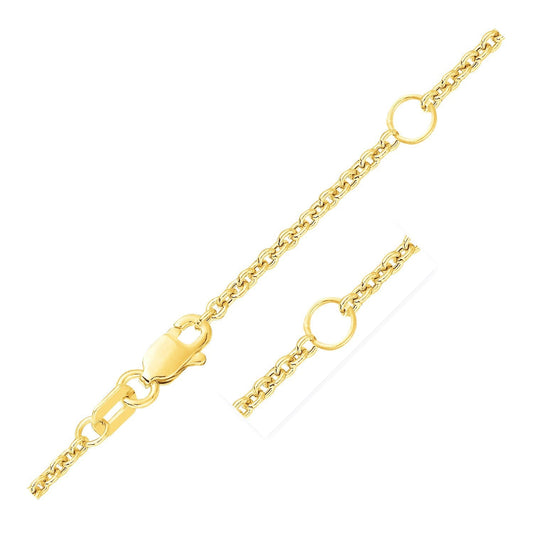 14K Yellow Gold Extendable Cable Chain Necklace
