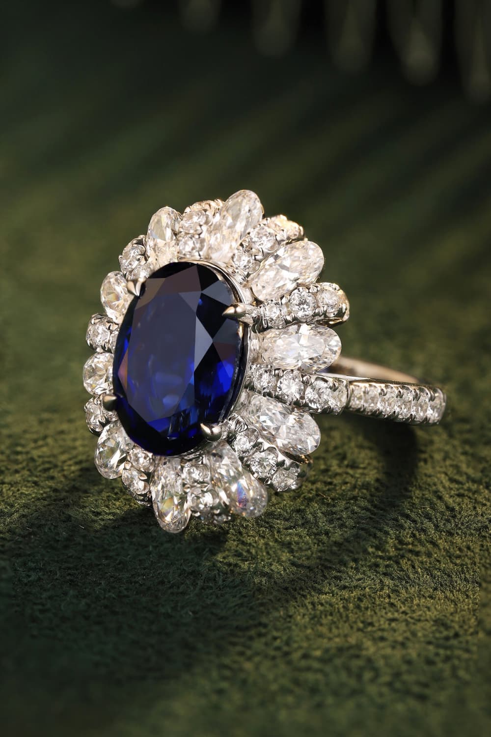 5 Carat Lab-Grown Sapphire Flower Shape Ring - Undeniably LUXE