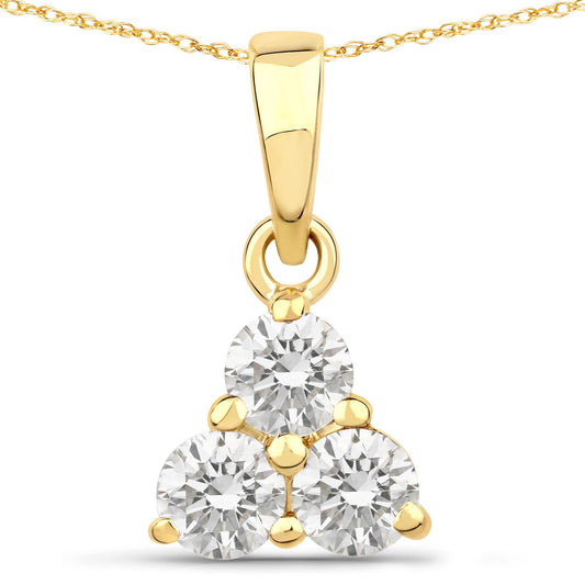 Yellow Gold Lab Grown Diamond Pendant Necklace