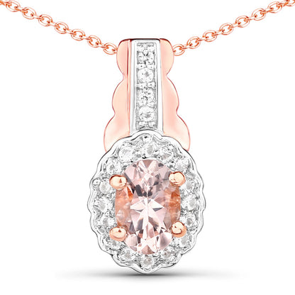 Sterling Silver Morganite and White Topaz 3-Piece Jewelry Set