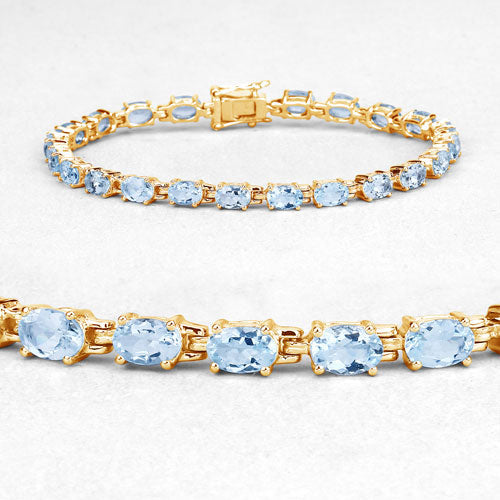 Blue Topaz Sterling Silver Tennis Bracelet