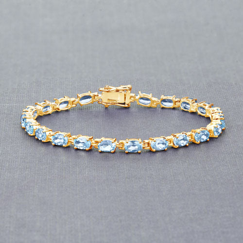 Blue Topaz Sterling Silver Tennis Bracelet