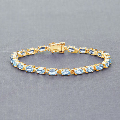 Blue Topaz Sterling Silver Tennis Bracelet