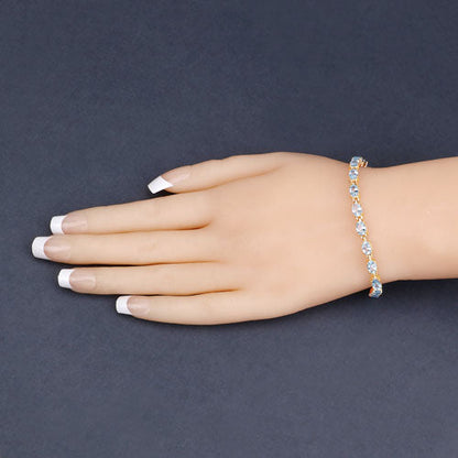 Blue Topaz Sterling Silver Tennis Bracelet