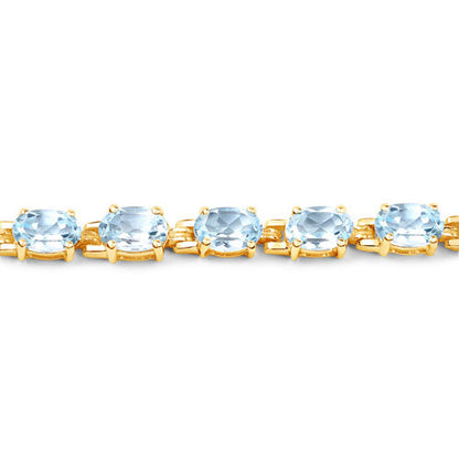 Blue Topaz Sterling Silver Tennis Bracelet
