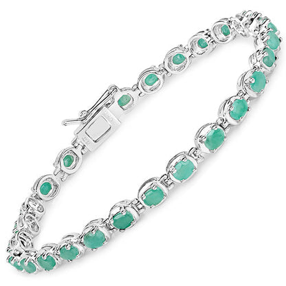 Sterling Silver Emerald Tennis Bracelet