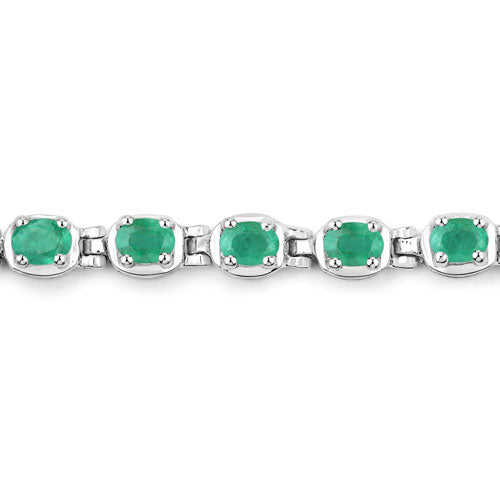 Sterling Silver Emerald Tennis Bracelet