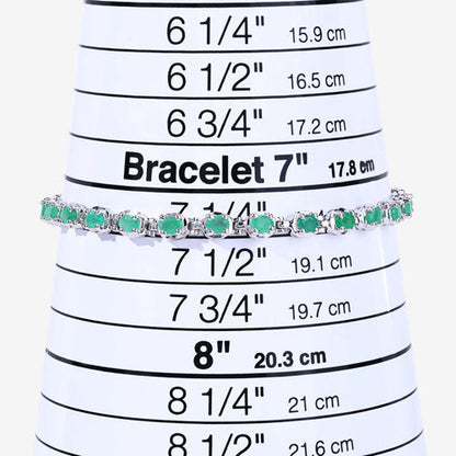Sterling Silver Emerald Tennis Bracelet