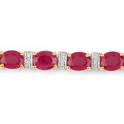 14K Yellow Gold Ruby and Diamond Tennis Bracelet