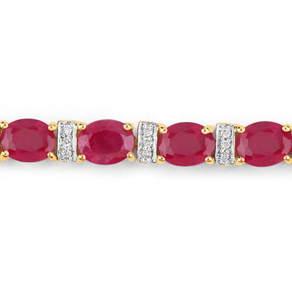 14K Yellow Gold Ruby and Diamond Tennis Bracelet