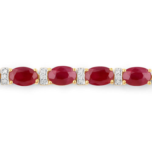 14K Yellow Gold Ruby and Diamond Tennis Bracelet