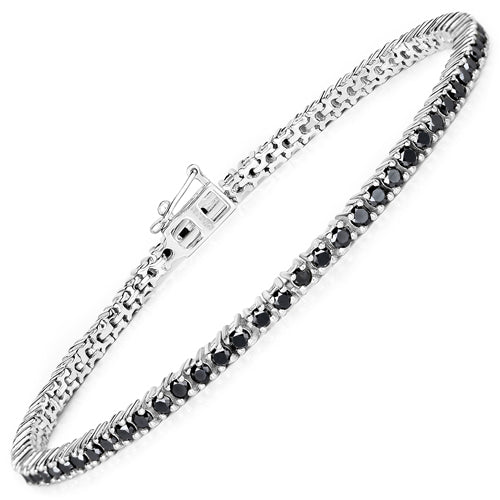 Sterling Silver Black Diamond Tennis Bracelet