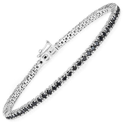 Sterling Silver Black Diamond Tennis Bracelet