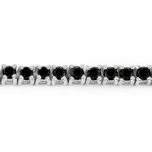 Sterling Silver Black Diamond Tennis Bracelet